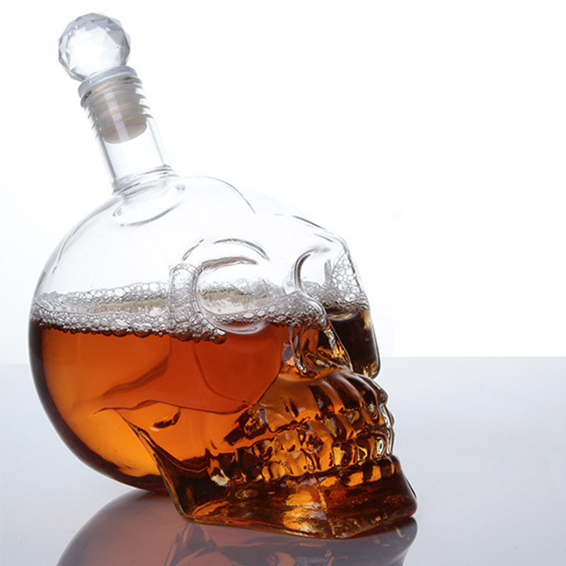 Whisky Beer And Wine - Décanteur tête de mort créatif, bouteille